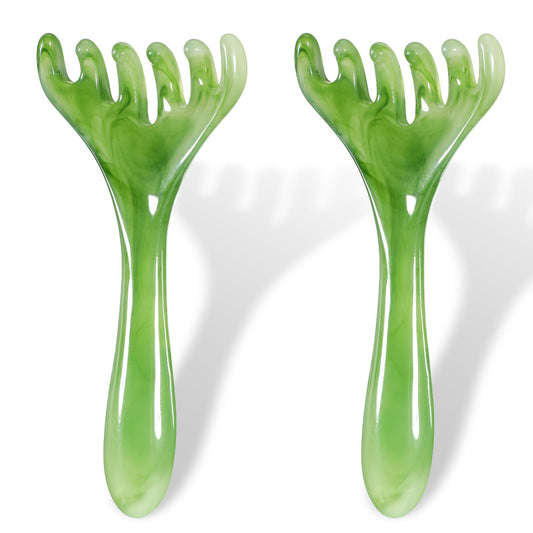 2pcs Head Massager Scalp Portable Head Scratcher Massager for Stress Relax Head Scalp Massage Tool Resin Manual Gua Sha Comb Hair Scalp Comb Handheld Five Claw Massager for Father's Day Mother's Day