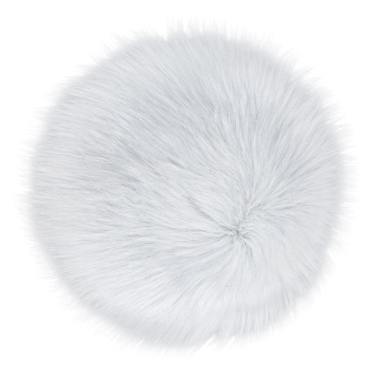Sibba Bedroom Area Rug Fluffy Faux Fur Fuzzy Long Fireplace Hide Round Carpet Chair Cover Cushion Pad Plush Washable Table Cover Home Kitchen Decorative(15 Inch,White)