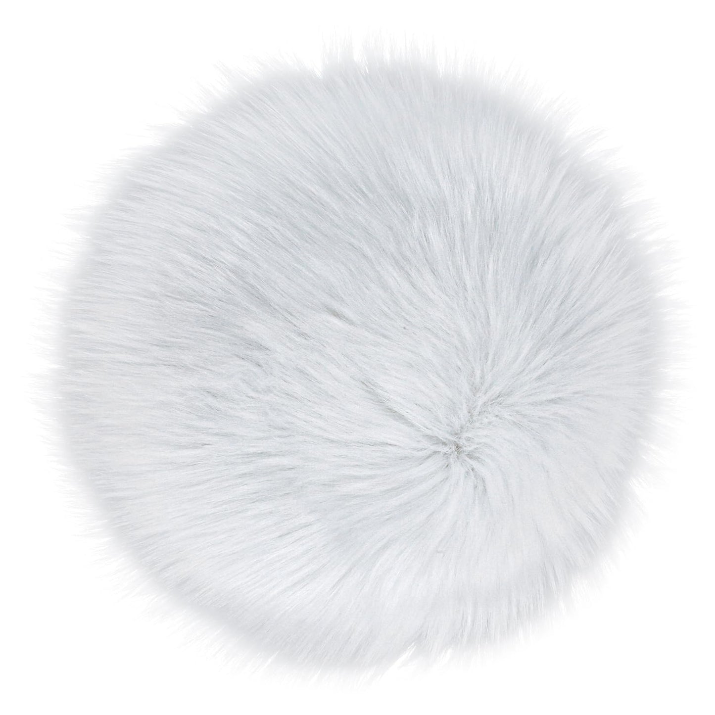 Sibba Bedroom Area Rug Fluffy Faux Fur Fuzzy Long Fireplace Hide Round Carpet Chair Cover Cushion Pad Plush Washable Table Cover Home Kitchen Decorative(15 Inch,White)