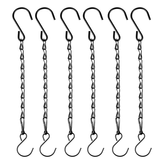 Sibba Plant Hanging Chains 6 Pcs Metal Hanging Basket Hook Swivel Clips Dual Hangers Smooth Twisters Pegging Spiral Tails for Bird Feeders Lanterns Wind Chimes Billboards Photo Indoor Outdoor