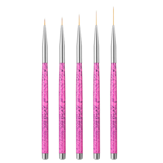 Sibba 5 Pieces Eyeliner Brush Line Thin Fine Pointed Micro Brushes Makeup Applicator Eye Shadow Tool Plastic Wands Nail Art Painting Pen Easter Party Cosmetic