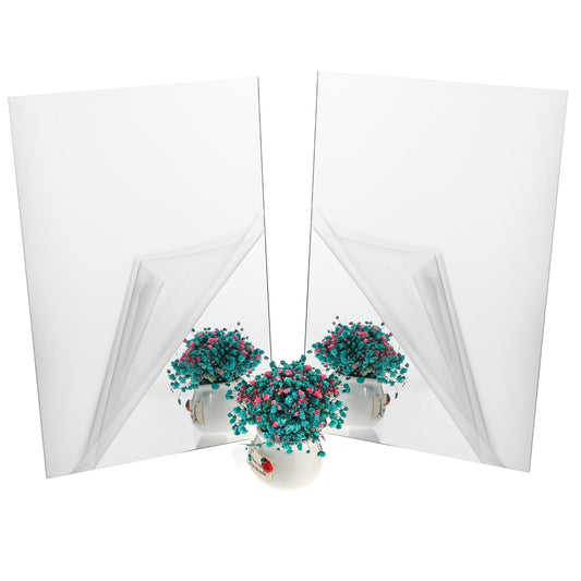Sibba Wall-Mounted Mirror Tiles Decor Self Cut Acrylic Peel Stick Border Stickers Workout Sheet Squares Wallpaper Dance Body Mirrors Home Studio Gym Door Panels Window Frame Film Cut Size(2 PCS,30 cm)