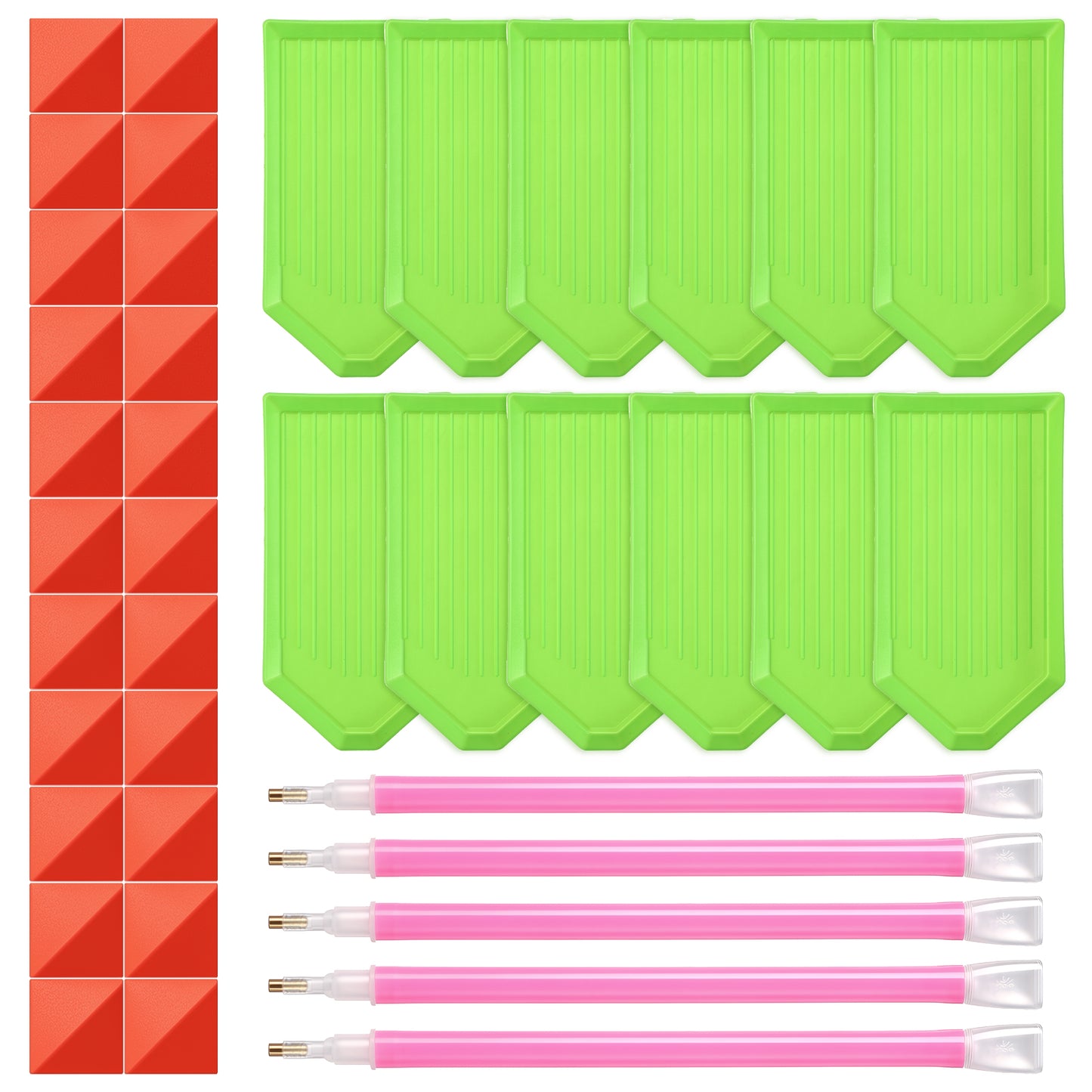 Hadnves 39 Pcs Diamond Art Painting Tools with 12 Plastic Trays 22pcs Glue Clay 5 Drill Pens Diamond Drawing Accessories for DIY Paintings Crafts