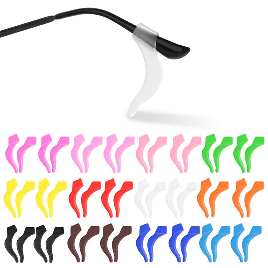 Dimeho 24 Pair Eyeglass Ear Grip Anti Slip Silicone Multicolored Silicone Elastic Eyewear Retainers Sport Eyeglass Strap Holder for Glasses for Sunglasses Reading Glasses Temple Tip