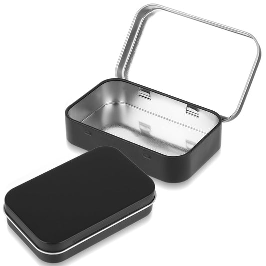 Dimeho 1 Pcs Metal Rectangular Tins Mini Empty Hinged Box Small Storage Containers Portable Tiny Items Organizer for Home Storaging Candies Keys Earrings Gifts Handcrafts Halloween