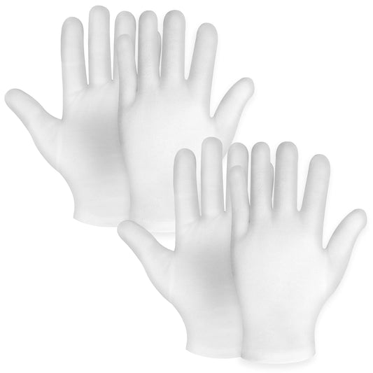 Sibba 2 Pairs Moisturizing Gloves White Cotton Gloves Overnight Bedtime Heal Eczema Sleeping Lotion Hand Spa Treatment Gloves Repair Rough Cracked Dry Chapped Hands Skin