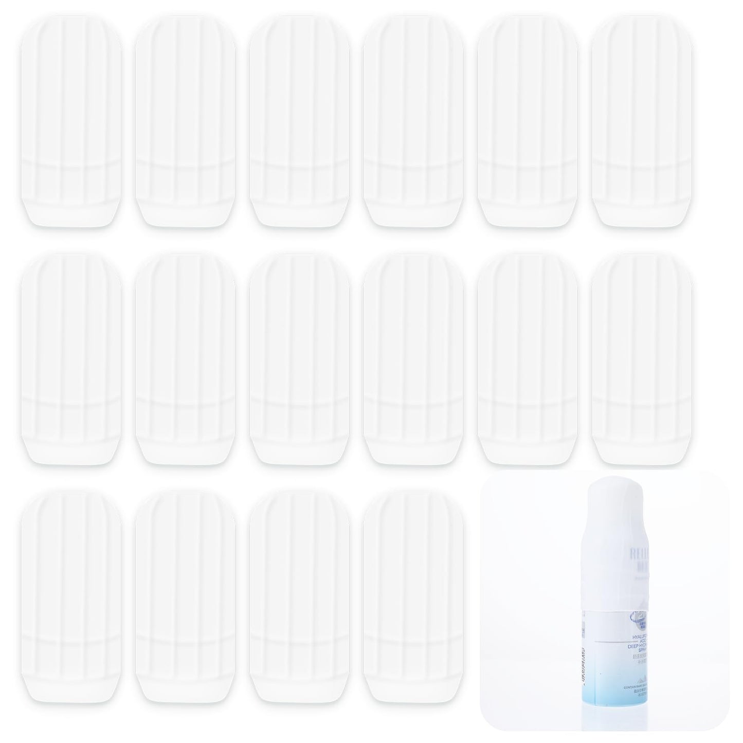Dimeho 16 Pcs Elastic Sleeves for Leak Proofing Travel Essentials Silicone Bottle Covers Reusable Leak Proof for Travel Container Luggage Travel Size Toiletries Accessories for Women Men
