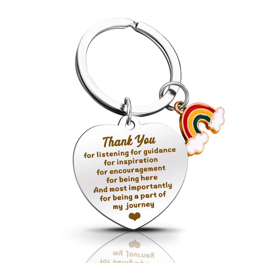 Sibba Personalized Keyring Keychain Pendant Souvenir Tags for Mother Thanks Excitation Life Thanksgiving Day Christmas Key Chain Gifts for Friends Volunteers Employees Men Women (Heart Shape)