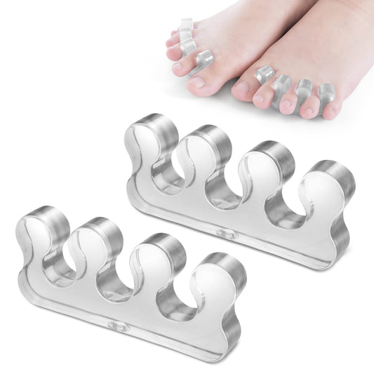 Sibba Toe Separators for Nail Polish, Silicone Toe Separator, Straighteners and Correctors for Overlapping Toes, Bunions, Hammer Toe, Foot Pain Relief for Men and Women (Transparent)
