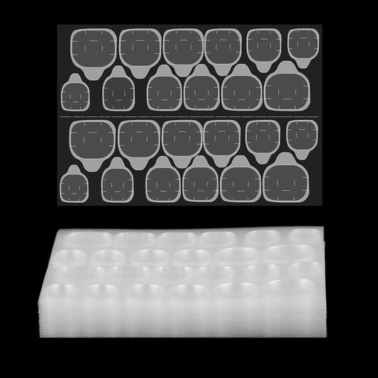 Dimeho 1200 Pcs Nail Adhesive Tabs Waterproof Breathable Glue Tabs Clear False Nail Glue Sticker Double-Sided Strong Sticky Jelly Sticker Flexible Nail Glue Tabs for Manicure Women Girls (50 Sheets)