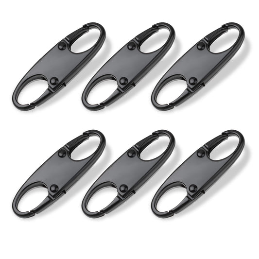 Dimeho 6PCS Double Small Carabiner Clips, S Carabiner Keychain Small Alloy Snap Hook Zipper Clip for Fishing/Camping/Outdoor Sports