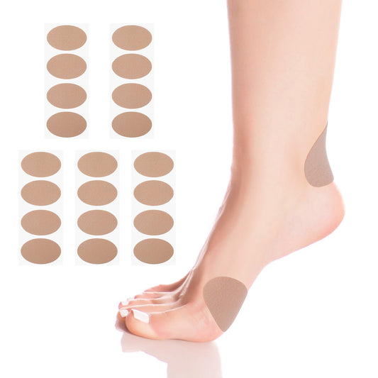 COMNICO Moleskin Adhesive Pads, Blister Prevention Tape Moleskin Padding Patch Reduce Friction for Feet Toes Heel Shoes Boots Hiking - 5 Sheets (20 Pieces Total)