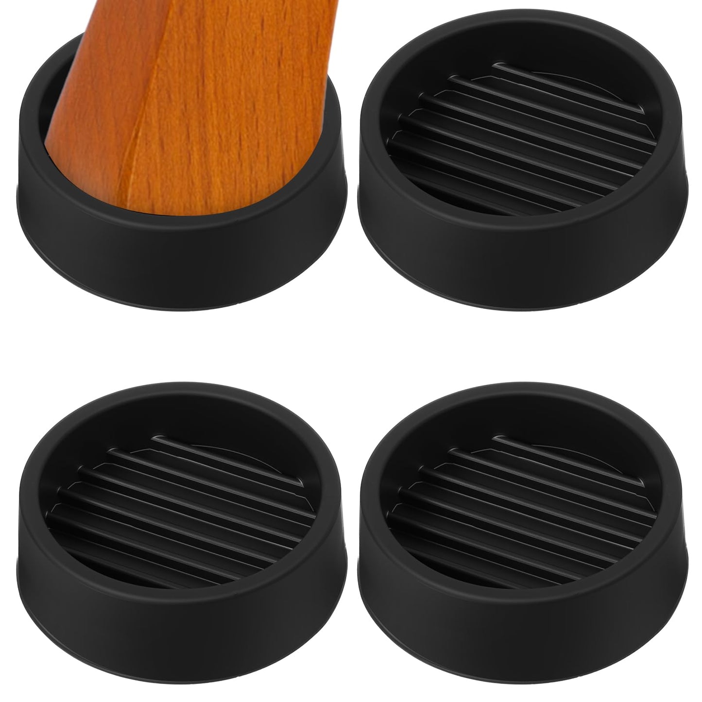 1.5x1.5"Round Rubber Furniture Caster Cups Anti-Sliding Furniture Pads Bed Stopper Floor Protector with Grip Non Slip furniture Gripper Anti Skid furniture Feet for Couch Stopper Protect Any Flooring