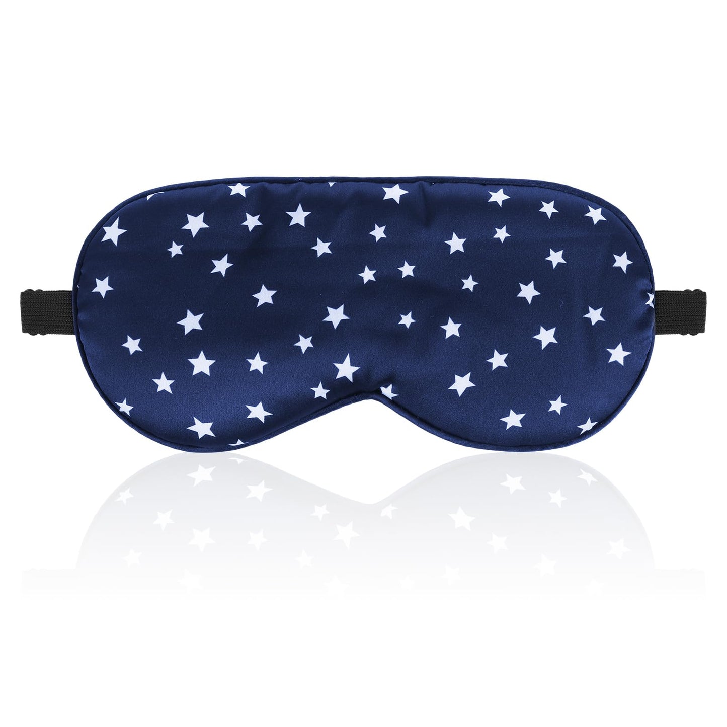 Silk Sleep Mask Eyeshade Comfortable Soft Eye Mask with Adjustable Strap Perfect Blocks Light Eye Cover Sleeping Aid Blindfold for Travel Night Sleeping Meditation Nap Women Men (Navy)