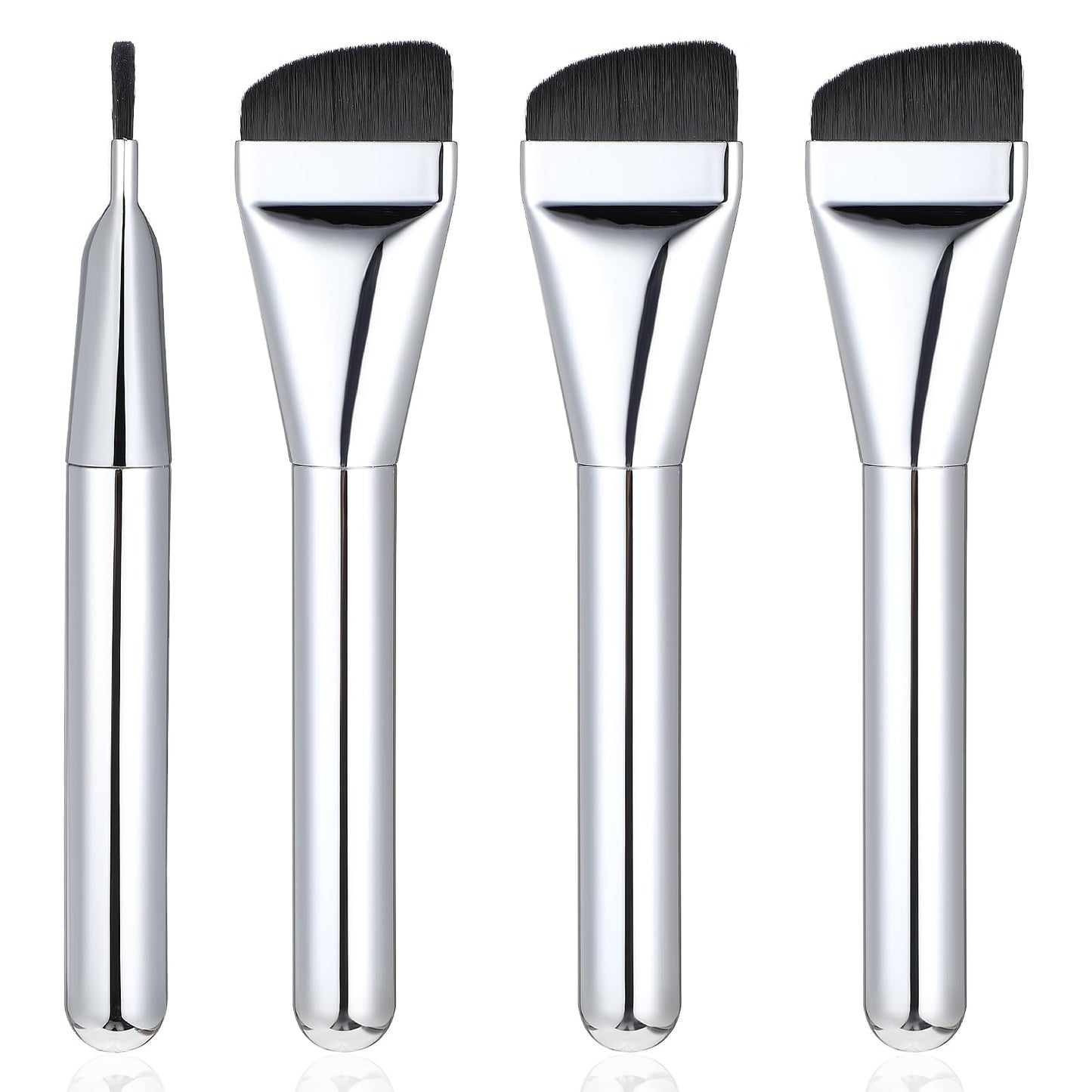 COMNICO Foundation Brush, 4 Pcs Thick Square Flat Foundation Makeup Brush Soft Synthetic Bristles Blending Brushes Dense Beauty Brush for Liquid Foundation Ideal for Face Makeup