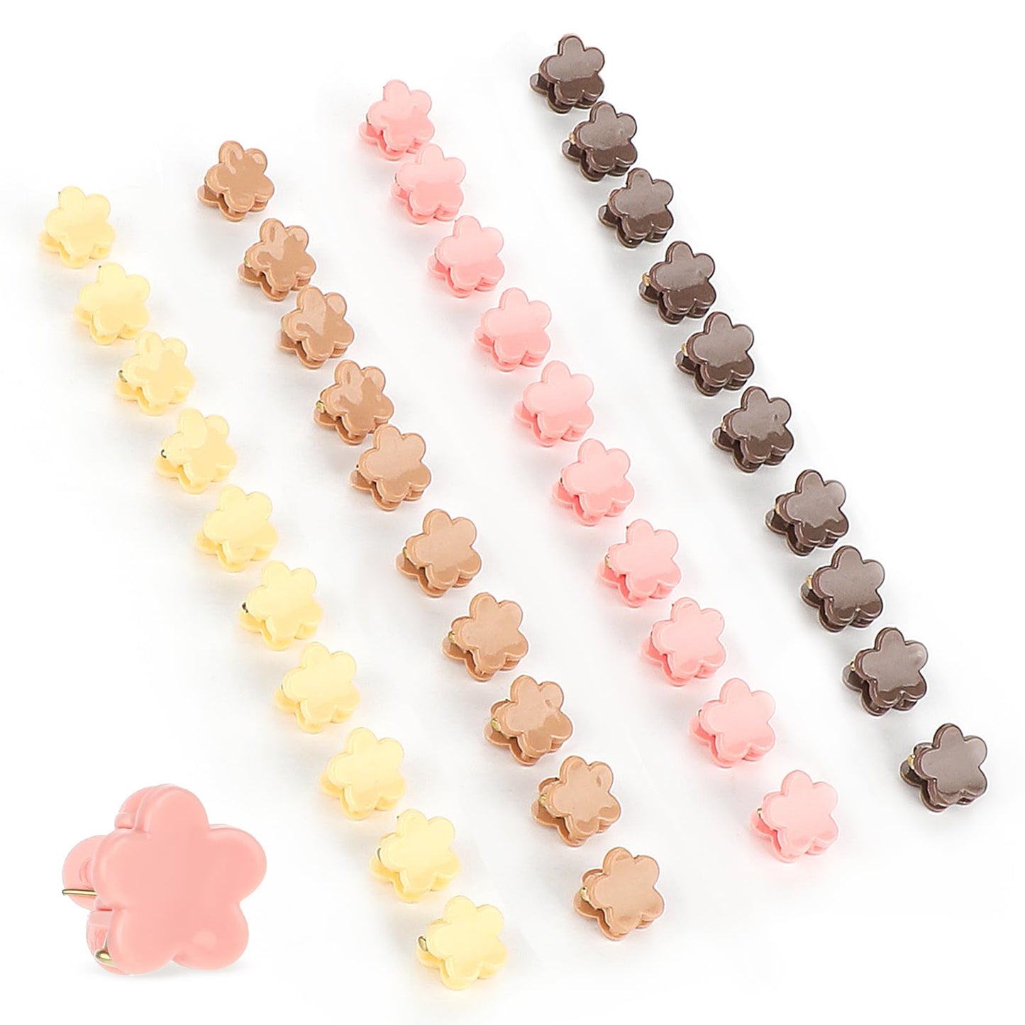 40 Pcs Small Flower Hair Clips Colorful Mini Hair Pins Strong Hold Cute Jaw Claw Nonslip Hair Styling Accessories for Women Girls Party Dress Hair Performance Festival