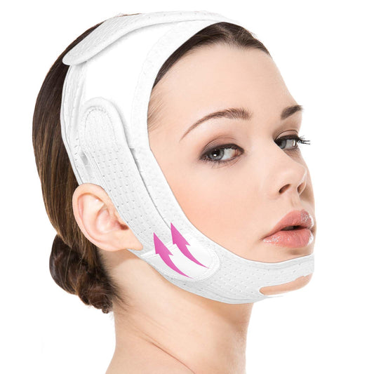 Reusable V-line Lifting Tape Breathable Double Chin Lift Strap Preventing Sagging Face Straps Comfortable Tightening Skin Lifting Mask Belt for Women Men Depuffing Innovative Lifting Tech(white)