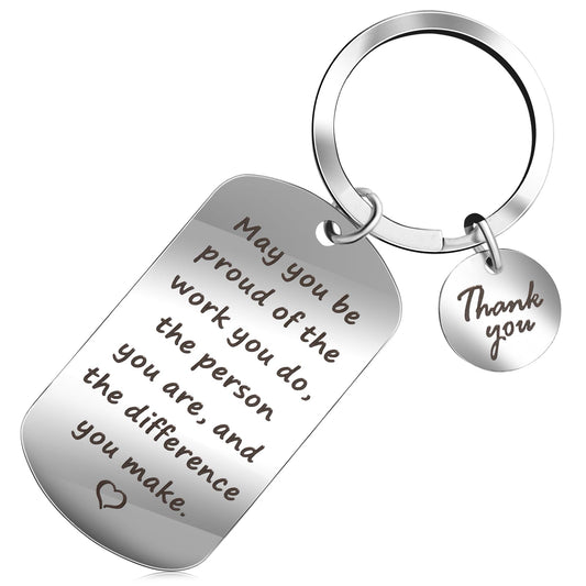 COMNICO Thank You Keyrings Inspirational Appreciation Key Chains Encourage Keytag, Gift for Men Women Employee Colleagues Teaching Assistant Guidance Mothers Fathers Day