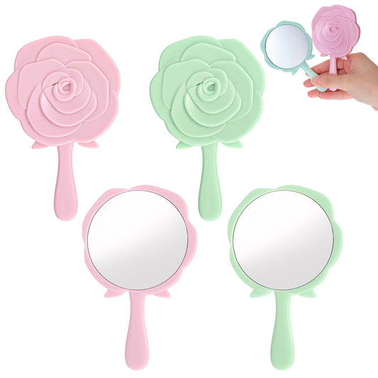 Sibba Hand Mirror 2 PCS Handheld Mirrors Held With Handle Mini Compact Vanity Mirror Personal Makeup Travel Salon Cosmetic Lash Hairdressing Portable Size For Purse Desk Self Haircut Shaving