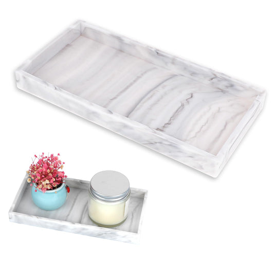 Silicone Bathroom Tray Rectangle Bathtub Vanity Dish White Soap Dispenser Tray Decor Perfume Countertop Dish Kitchen Sink Organizer Sponge Holder for Coffee Table Bar Dresser Makeup Jewelry