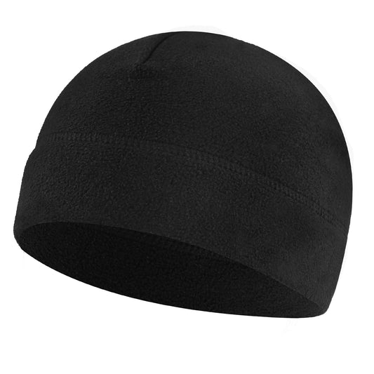 Sibba 1 Pieces Men Skull Cap Soft Velvet Beanie Hat Winter Warm Windproof Cap Outdoor Cycling Running Hats for Women Men, Black, M/XL