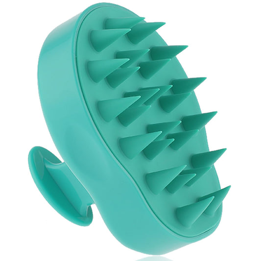 Sibba 1 PC Head Brush Manual Scalp Scrubber Silicone Massager Hair Care Growth Applicator Relax Stress Shampoo Dispenser Cleansing Washing Shower Cleaner Wet Dry Use