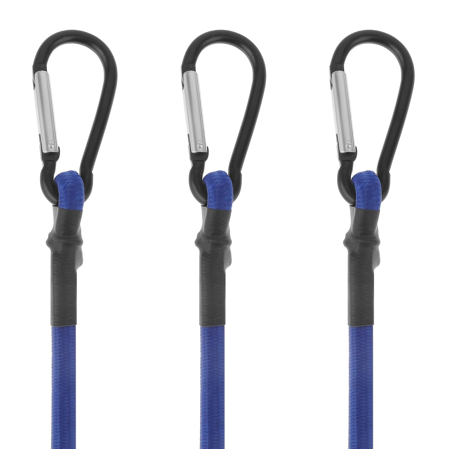 COMNICO Expander with Carabiner Hook, Pack of 3 Elastic Straps with Carabiner, Expander with Hooks, Heavy Duty Tie Down Straps, Rubber Tensioner, Strong Elastic Rope for Outdoor Tents, Pannier Rack,