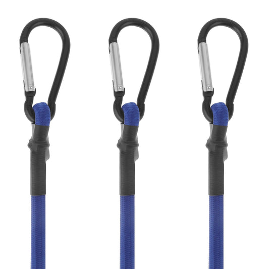 COMNICO Expander with Carabiner Hook, Pack of 3 Elastic Straps with Carabiner, Expander with Hooks, Heavy Duty Tie Down Straps, Rubber Tensioner, Strong Elastic Rope for Outdoor Tents, Pannier Rack,