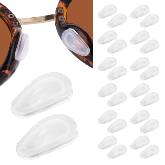 12 Pairs Eyeglass Nose Pads, Soft Silicone Adhesive Nose Pads for Glasses, 3mm Ultra-Thin/14mm Long Length - Anti Slip Nosepads for Eyeglass Glasses Sunglasses (Clear)