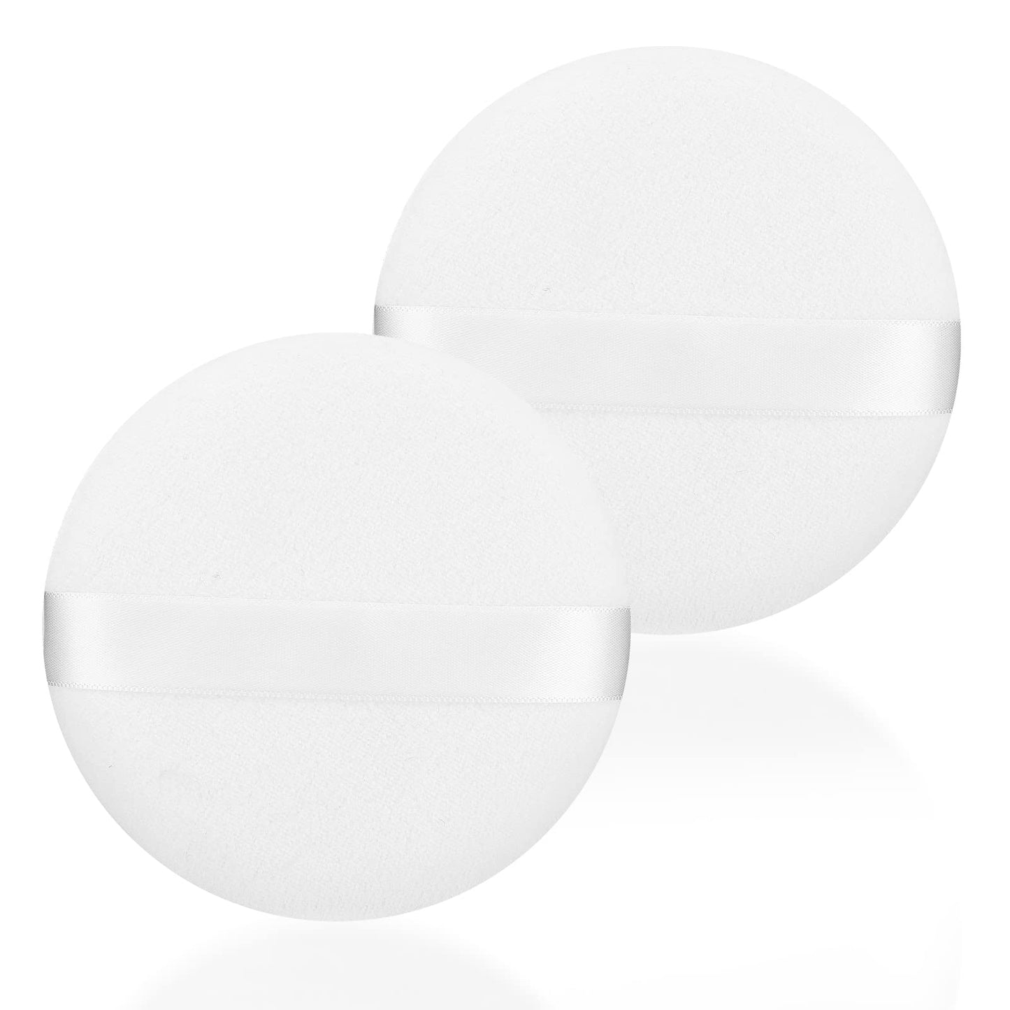Sibba 4 Inch Round, Ultra Soft Washable Reusable Large Velour Face Body Loose Powder Puff Wet Dry Makeup Tool