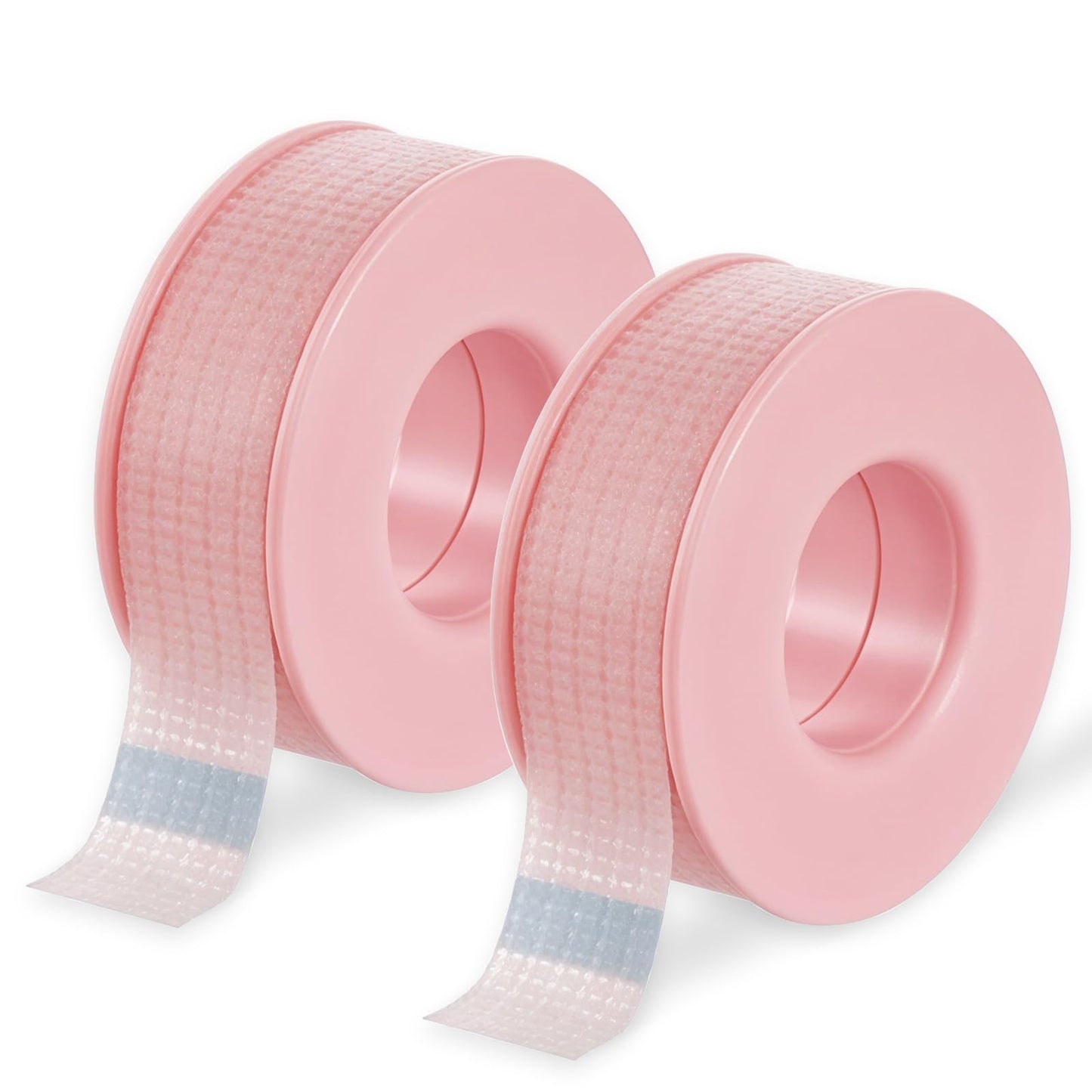 Wanmu 2Pcs 8-Yard Lash Tape, Pink Adhesive Eyelash Extension Tape, Pain-Free Silicone Gel Eyelash Tape for Sensitive Skin, Medical Breathable Microporous Eyelash Extension Tape