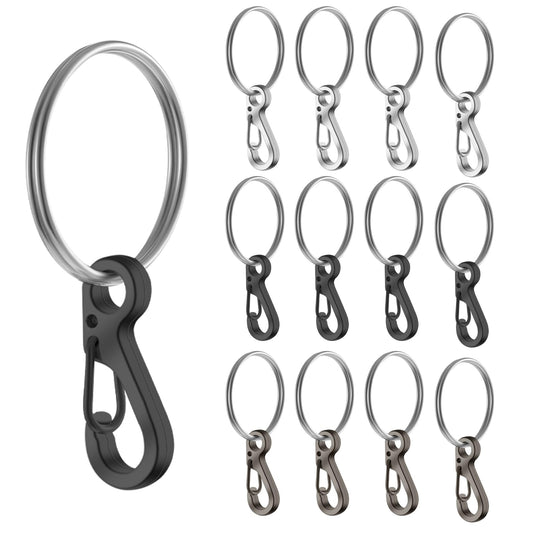 Dimeho 12 Pcs Small Carabiner Clip, Mini Carabiner Keychain Clip Lightweight Spring Snap Hook Carabiners Tiny Paracord Hanging Clips for Outdoor Backpack Key Chain Accessories (3 Colors)