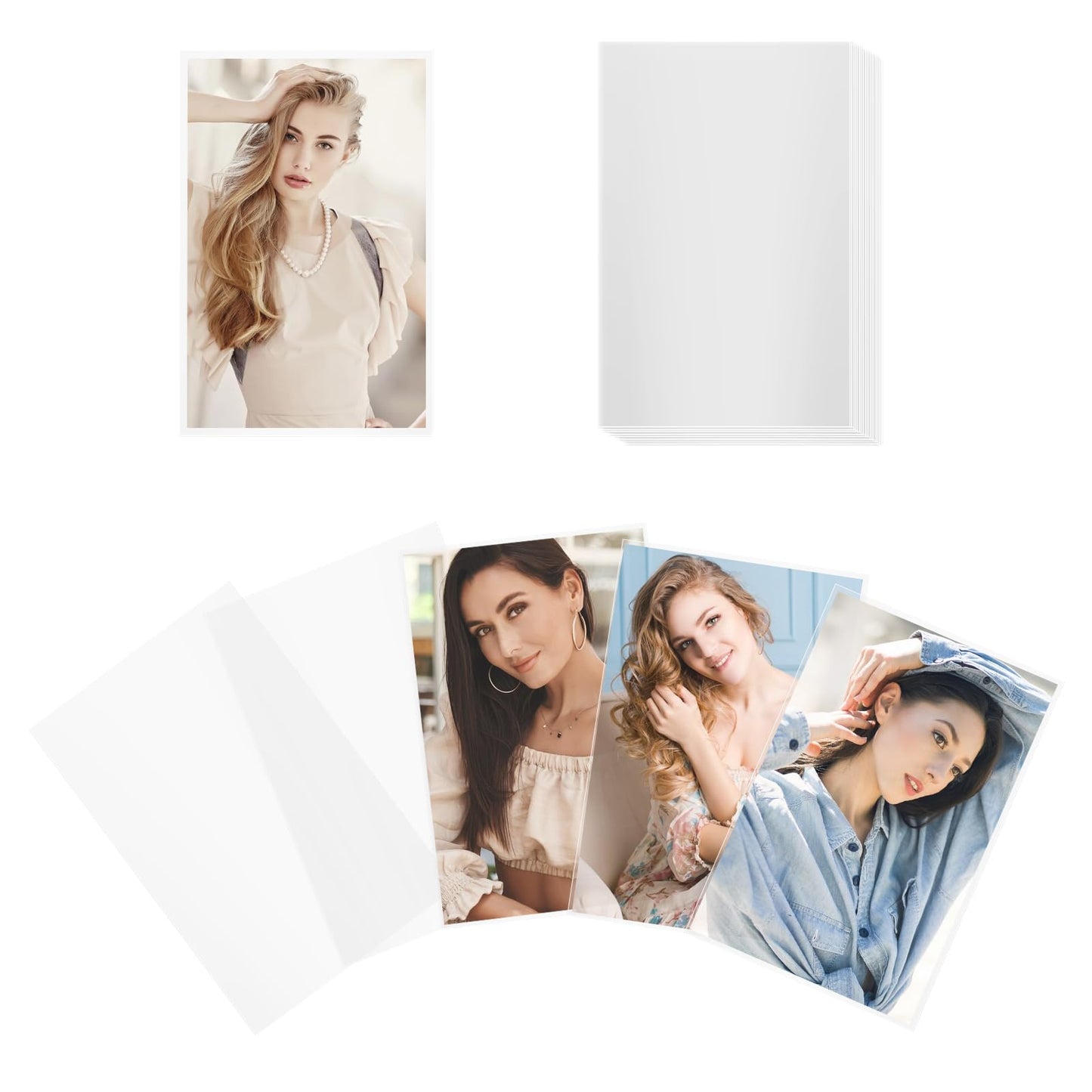 Wanmu 100Pcs Photocard Sleeves, 56 x 89 mm 200 Microns Kpop Transparent Protector Trading Cards Clear Sleeves Idol Photo Cards Shield Cover for Albums Photocards(Unsealable)