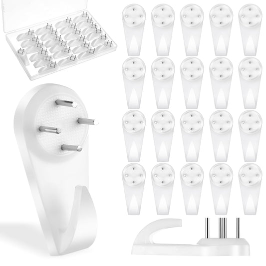 Sibba Picture Hooks 25 Pcs Concrete Wall Hooks Invisible Nail Hangers No Damage Wall Picture Clips Pegging Drywall Painting Hooks Non-Trace Hanging Grips for Picture Photo Frame Clock Indoor Outdoor