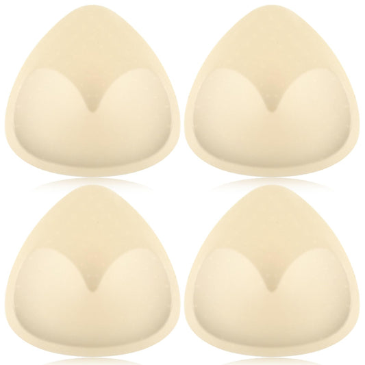COMNICO 2 Pairs Bra Pad Inserts Breathable Triangle Bra Sewn Padded Removable Breast Enhancers Pads for Women Girls Any Cup Cover Bra (Skin color)