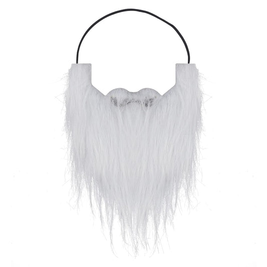 Sibba Party Fake Beard, Fake Mustaches Funny Self Adhesive Novelty Moustache Festival Party costume and Christmas Supplies Decorations Masquerade Party (White)