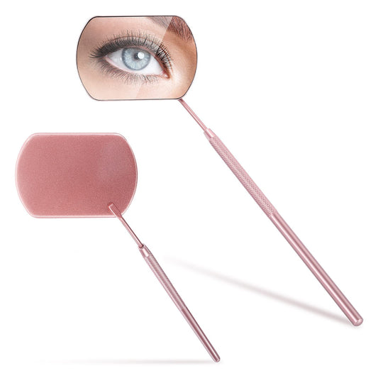 Sibba Square Lash Mirror Potable Eyelash Extensions Applicator Supplies 1 Piece Stainless Detachable False Eyelashes Mirror Multi-functional Mouth Examination Mirror Eye Make-up Tool(1 PC Rose Gold)