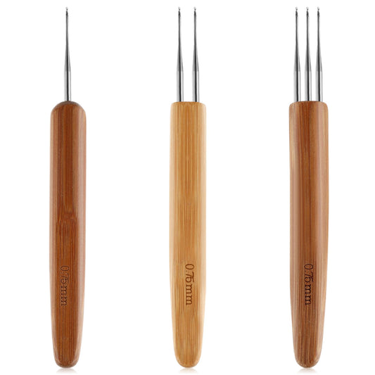 Sibba Dreadlock Crochet Hooks, 3 Pieces Dreadlock Hook Tool, Durable 0.75mm Dreadlock Crochet Needle, Tightening Accessory for Dreadlocks