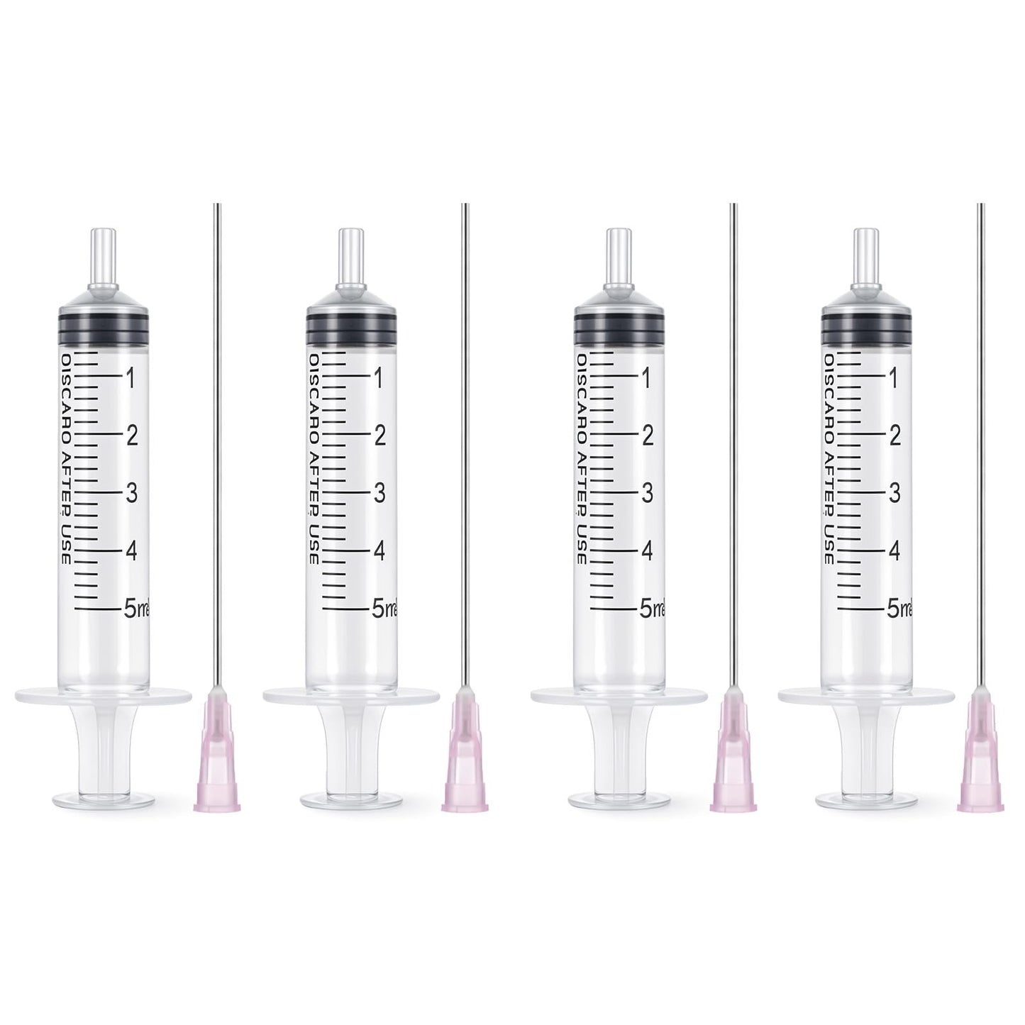 ElevateTech 5ML Plastic Perfume Syringes Extractor Decanter Kit, 4Pcs Refillable Perfume Refill Tool with Blunt-tip Stainless Needle Tip for Ink Pen Printer Filling Dispensing Measuring