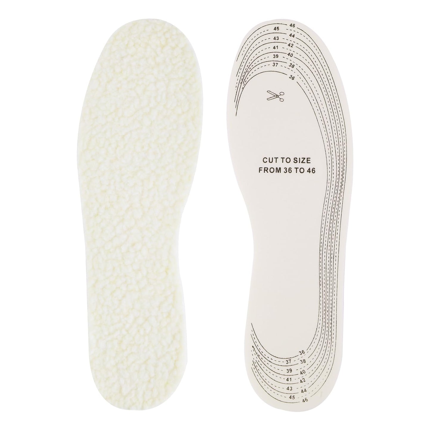 Sibba Winter Shoe Insoles for Kids, 1 Pair Thick Lambswool Insoles Inserts High Heel Feet Cushion Liners Winter Warm Soft Cutting Size Wool Inserts for Women Men