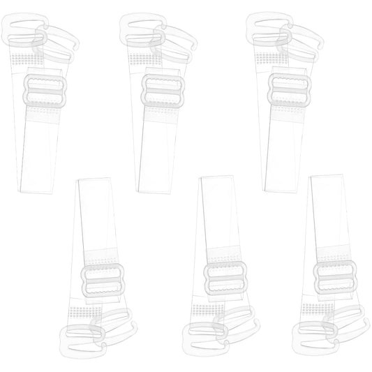 Sibba Clear Invisible Bra Straps Adjustable 3 Pairs Non-Slip Transparent Shoulder Strap Soft Hook Replacement Extenders for Women Strapless Bras Girls Summer Party (1.5cm W, 36cm L)