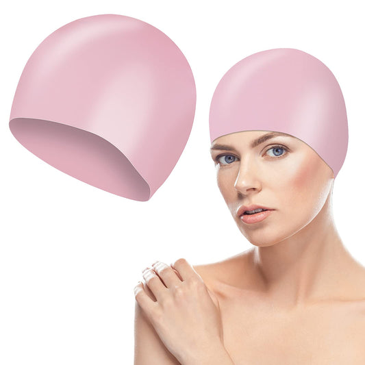 Sibba 1PC Large Swim Cap Swimming for Braids Locs Dreadlocks Dreads Non-Slip Silicone Short Long Hair Pool Swimmers Waterproof Fabric Cloth Bath Shower Hats Adult Men Women Keep Hairstyle (pink)