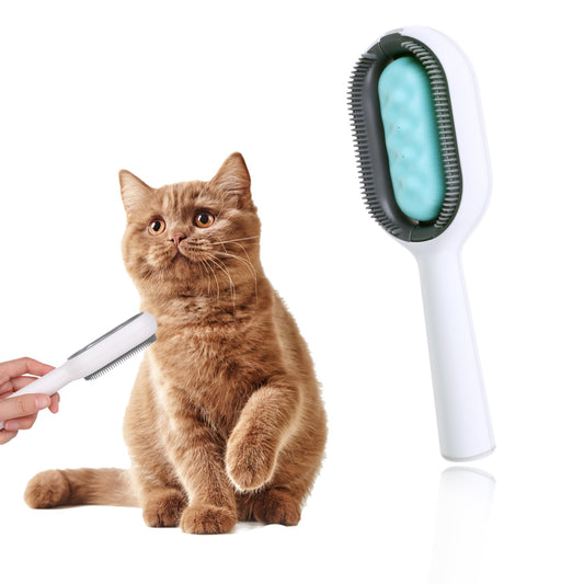 COMNICO Cat Hair Brush With Water Pet Hair Sticky Brush 3 in 1 Dog Hair Brush Self-Cleaning Removal Comb Pet Hair Cleaner Brush Massager for Cats Dogs Grooming Long Haired