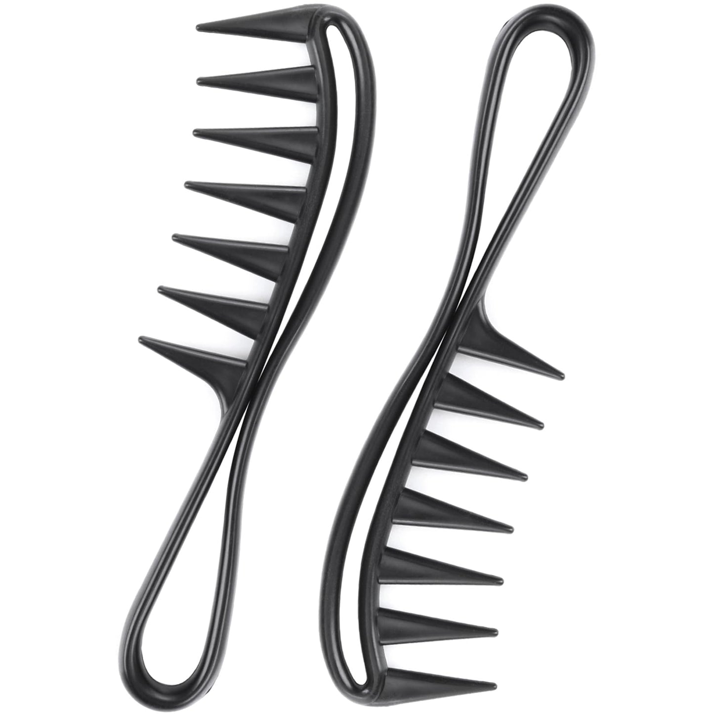 COMNICO 2 Pcs Large Wide Tooth Comb, Professional Tooth Combs Salon Shark Teeth Anti-Static Hair Combs Hairstyle Tool Accessories for Men Women Thick Wet Long Hair Wavy Wigs