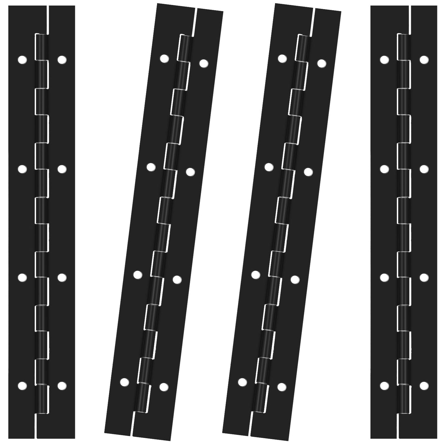 COMNICO Continuous & Piano Hinges, 4 Pcs Black Hinges Stainless Steel 304 Folding Hinges Heavy Duty Furniture Hinges Folding Cabinet Door Butt Hinge for Doors Box Metal Plate Cases Woodworking