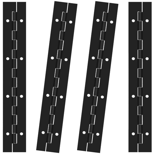 COMNICO Continuous & Piano Hinges, 4 Pcs Black Hinges Stainless Steel 304 Folding Hinges Heavy Duty Furniture Hinges Folding Cabinet Door Butt Hinge for Doors Box Metal Plate Cases Woodworking
