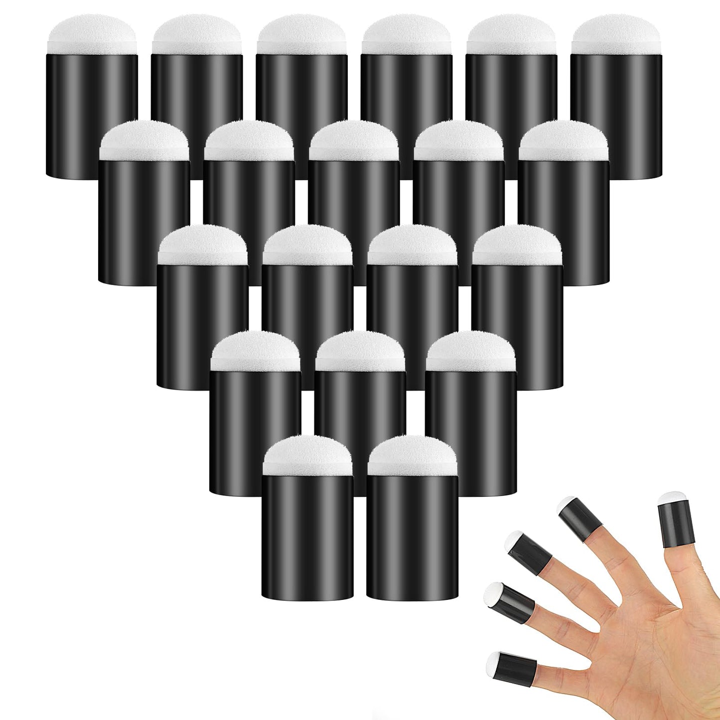 COMNICO Finger Sponge Daubers 20 Pieces Finger Painting Sponge Set Daubers Washable DIY Craft Drawing Tools Flower Stencil Finger Painting Brush for Card Making