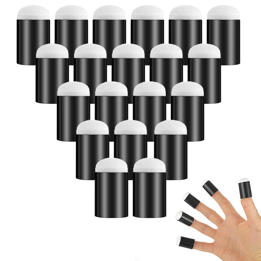 COMNICO Finger Sponge Daubers 20 Pieces Finger Painting Sponge Set Daubers Washable DIY Craft Drawing Tools Flower Stencil Finger Painting Brush for Card Making