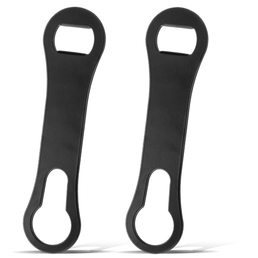 COMNICO Bottle Opener, Pour Spout Remover 2Pcs Beer Opener Flat Stainless Steel Black Double Ended Dog Bone Wine Speed Bottle Openers Bar Key Tool for Bartenders Home Kitchen Bar Party Restaura