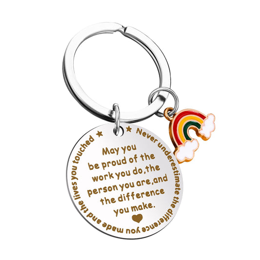 Sibba Keyring Keychain Pendant Souvenir Cheer Up Gift Thank You for Leaving Gift for Colleagues Teacher Auntie Volunteers Employees Family Friend